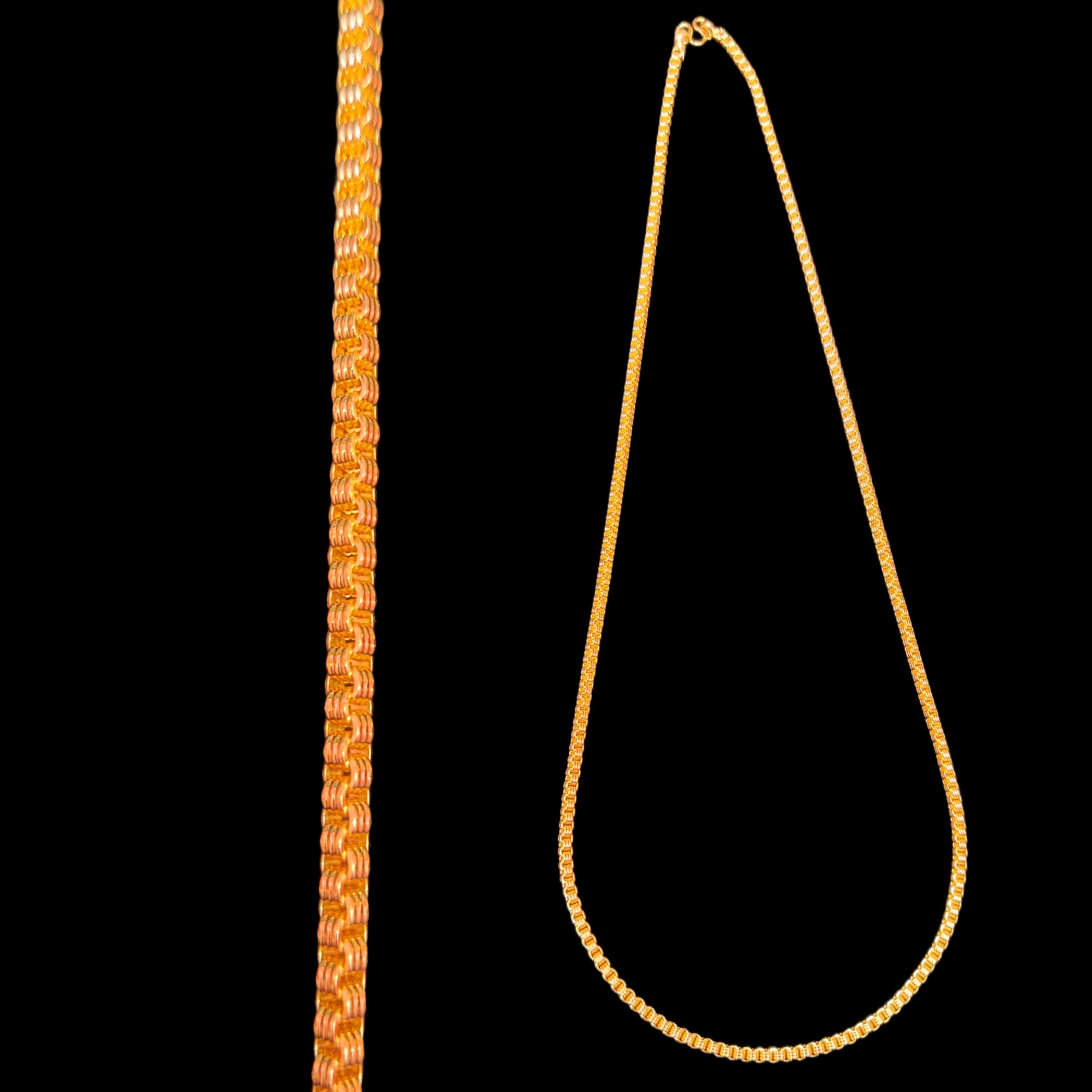 24 Inch One Gram Gold Plated Chain - Stylish Unisex Necklace 24K Gold