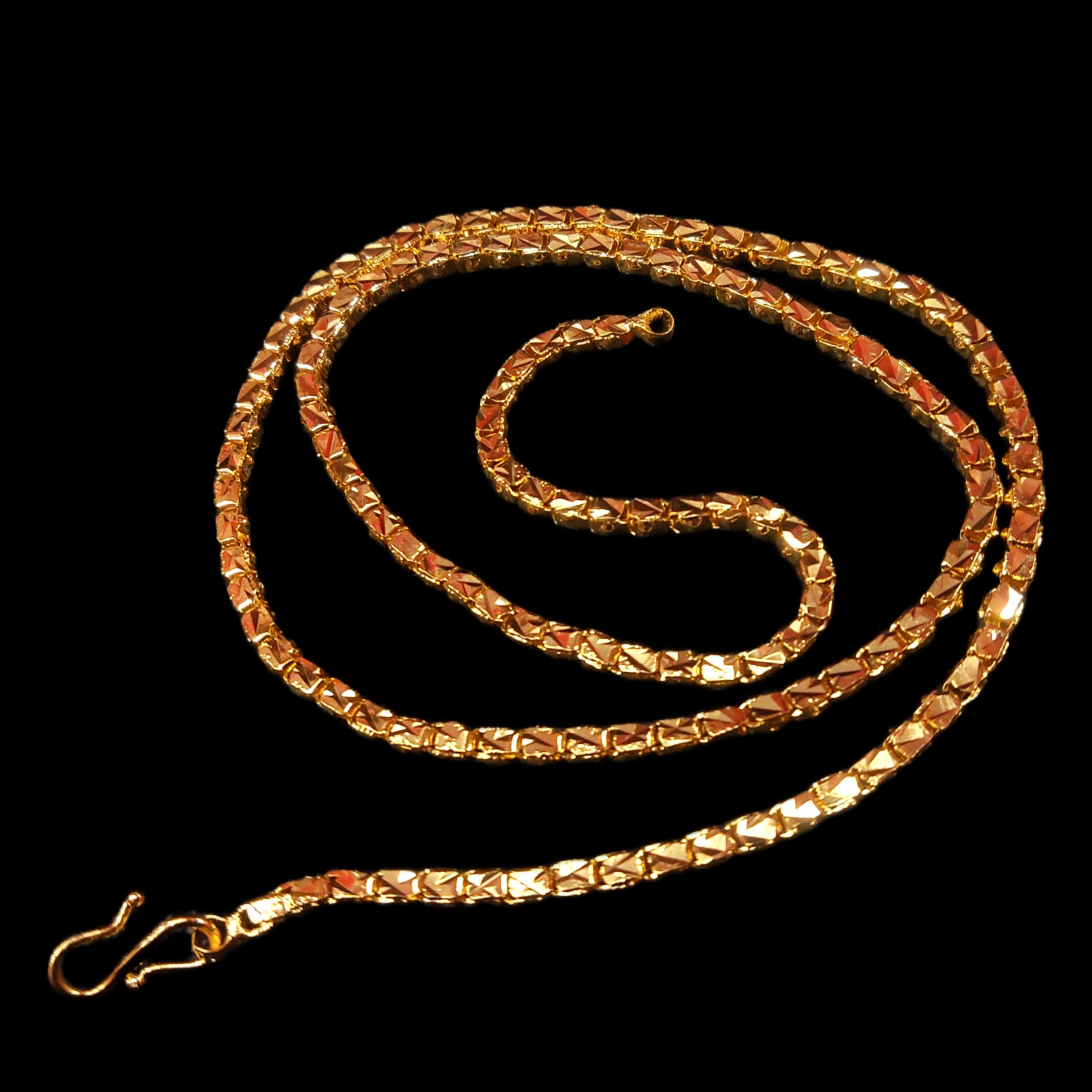 24 Inch One Gram Gold Plated Chain - Premium Unisex Necklace 24K Gold