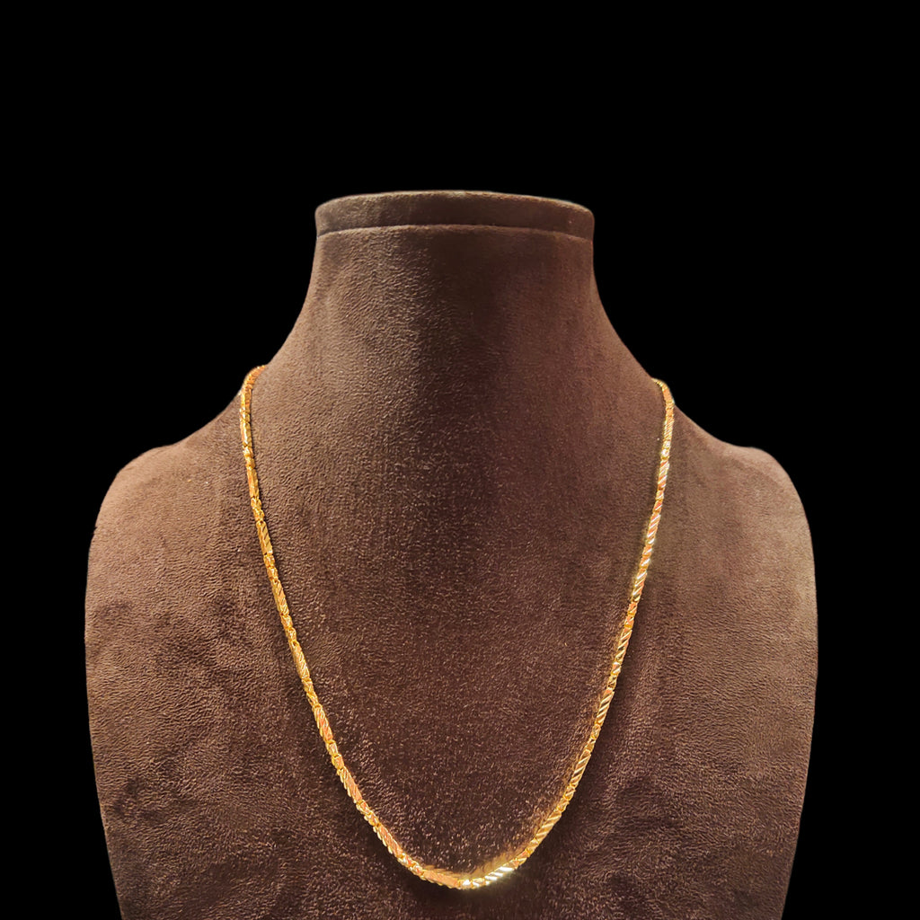 24 Inch One Gram Gold Plated Chain - Secure Unisex Necklace for Daily Wear