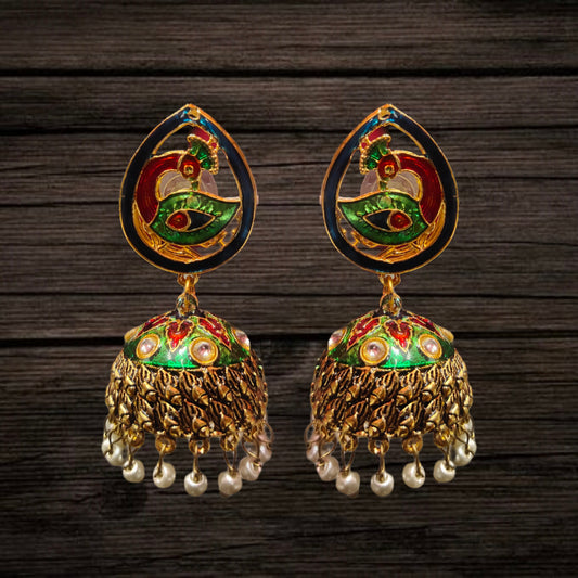 Meenakari Jhumka Earrings By Asp Fashion Jewellery
