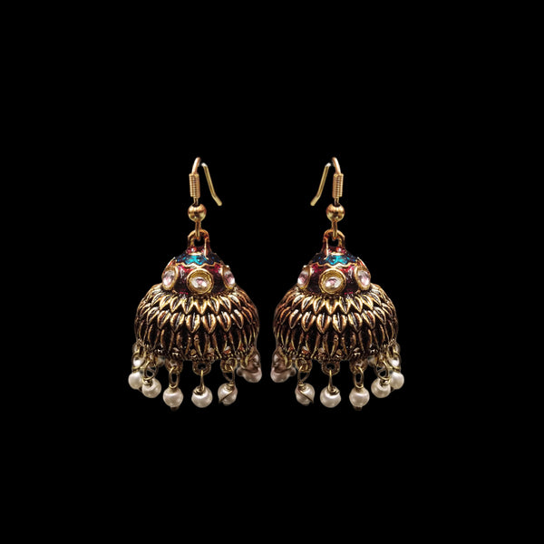 Meenakari Jhumka Earrings By Asp Fashion Jewellery