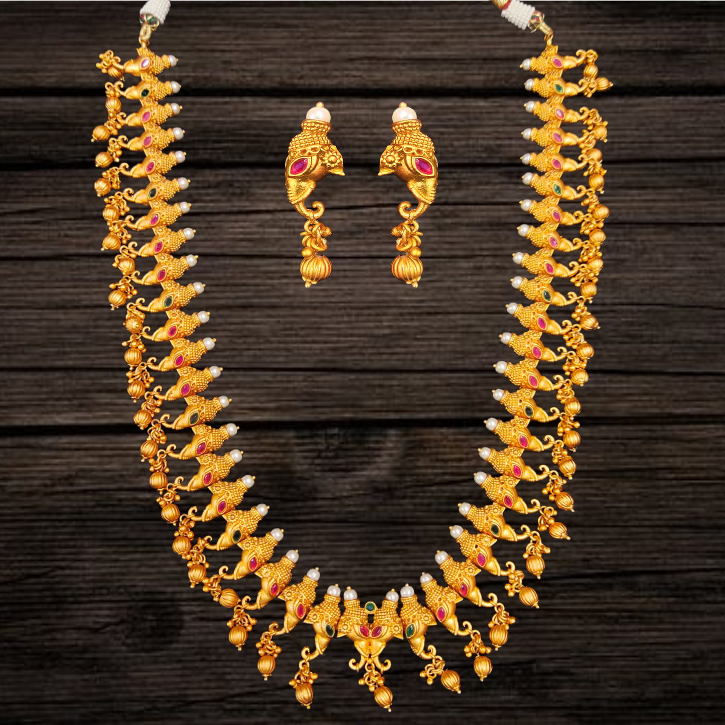 Antique Ganesha Necklace Set By Asp Fashion Jewellery – 𝗔𝘀𝗽