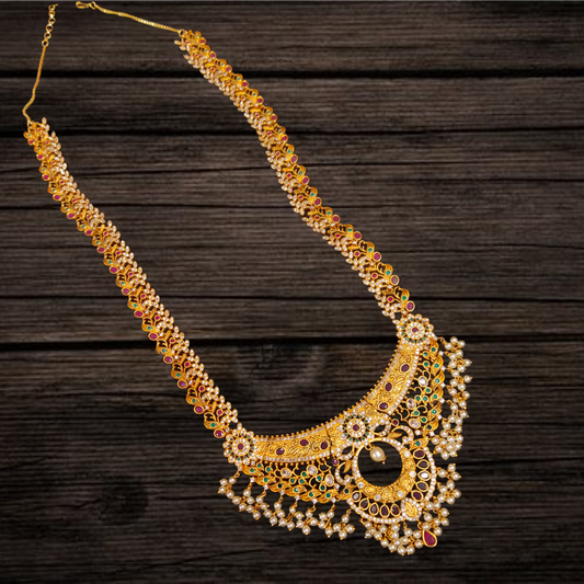 Stunning Cz Matte Finish Necklace Set By Asp Fashion Jewellery
