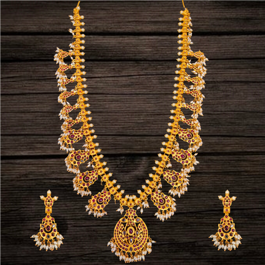 Antique Lakshmi Guttapusalu Necklace Set By Asp Fashion Jewellery