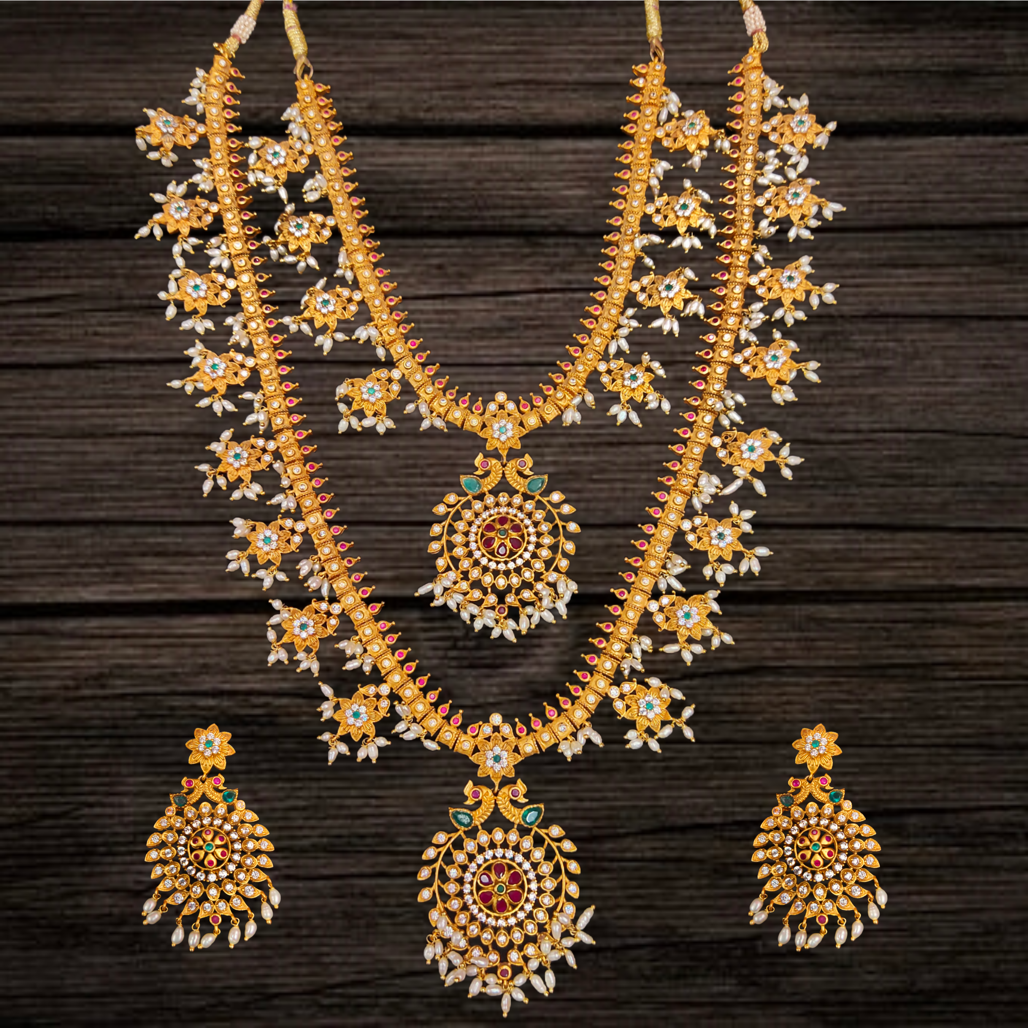 Antique Cz Necklace Combo Set By Asp Fashion Jewellery
