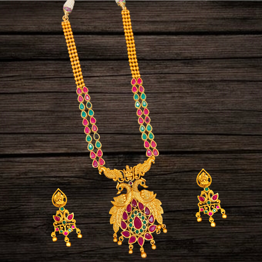 The Enchanting Antique Twins Peacock Necklace Set by Asp Fashion Jewellery