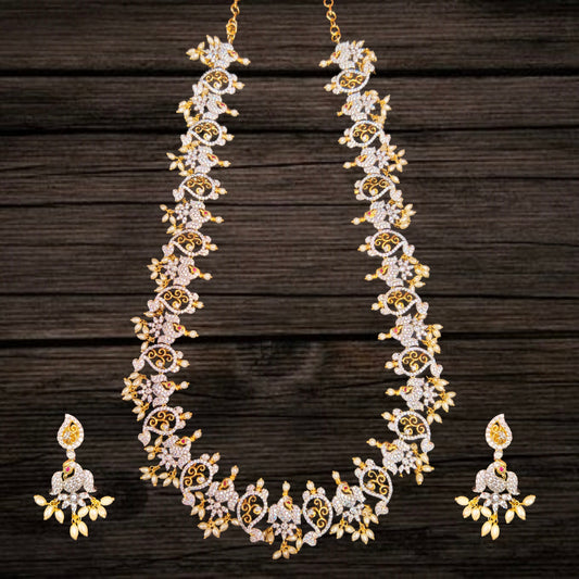 The Captivating Brilliance of American Diamond and South Indian Guttapusalu Haram By Asp Fashion Jewellery"