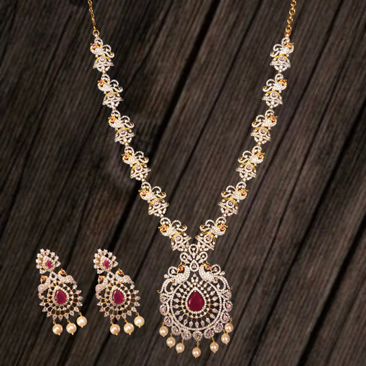 The Mesmerizing Peacock Diamond Long Haram By Asp Fashion Jewellery