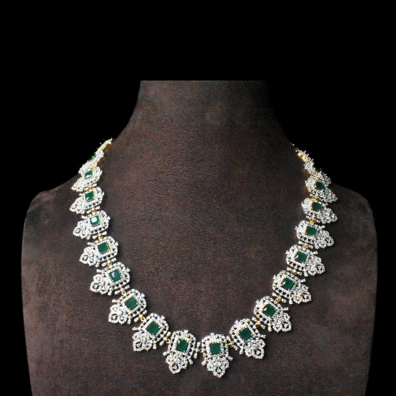 Captivating South Indian American Diamond Necklace - Exotic Bridal Set