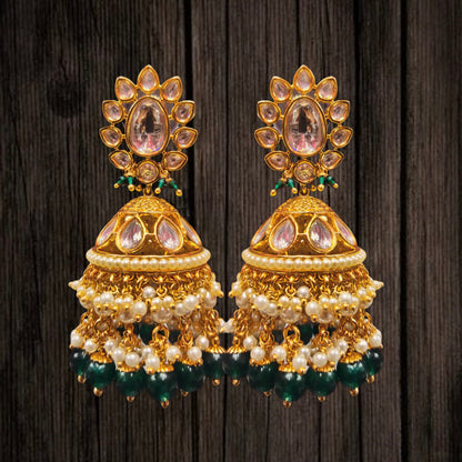 Unleash Your Grandeur with Asp Fashion's Exquisite Kundan Jhumka Earrings Set