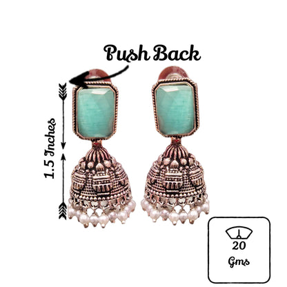 Shimmer with Style: Unveiling the Beauty of Oxidized Jermon Silver Jhumka Earrings by Asp Fashion Jewellery