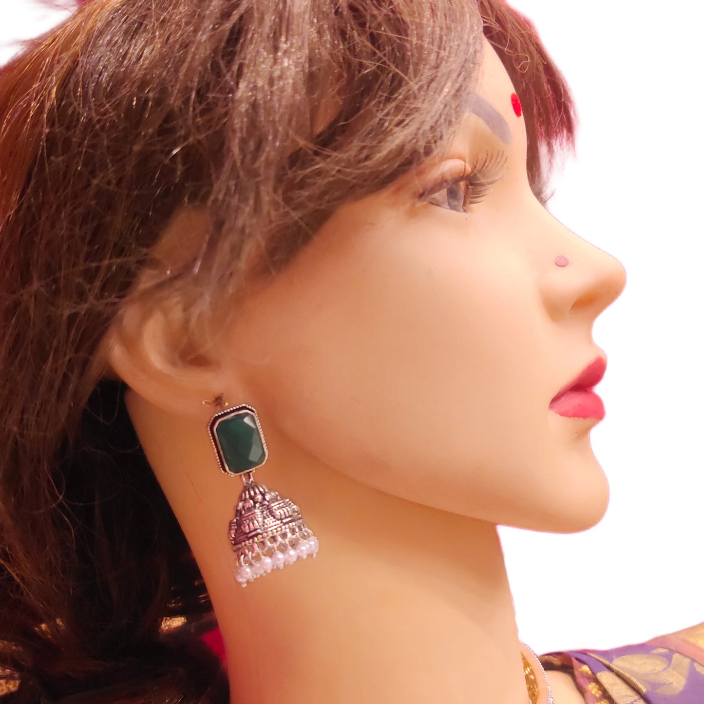 Shimmer with Style: Unveiling the Beauty of Oxidized Jermon Silver Jhumka Earrings by Asp Fashion Jewellery
