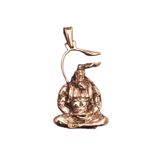 "A Divine Design: Experience Serenity with the 925 Silver Meditating Shri Hanuman Ji Pendant by Asp Silver"