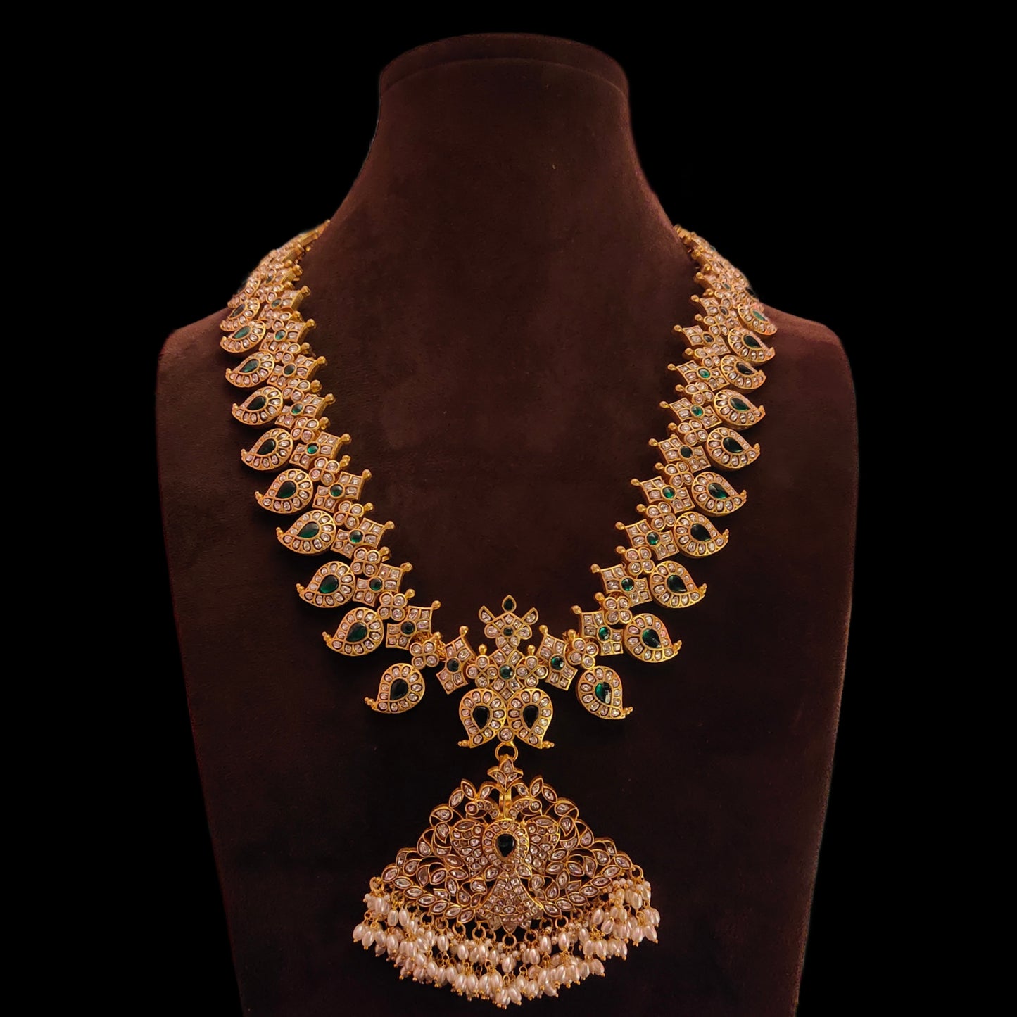 "Glamorous Elegance: The Polki Diamond Mango Haram Set by ASP Fashion Jewellery 09274575"
