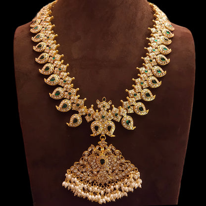 "Glamorous Elegance: The Polki Diamond Mango Haram Set by ASP Fashion Jewellery 09274575"