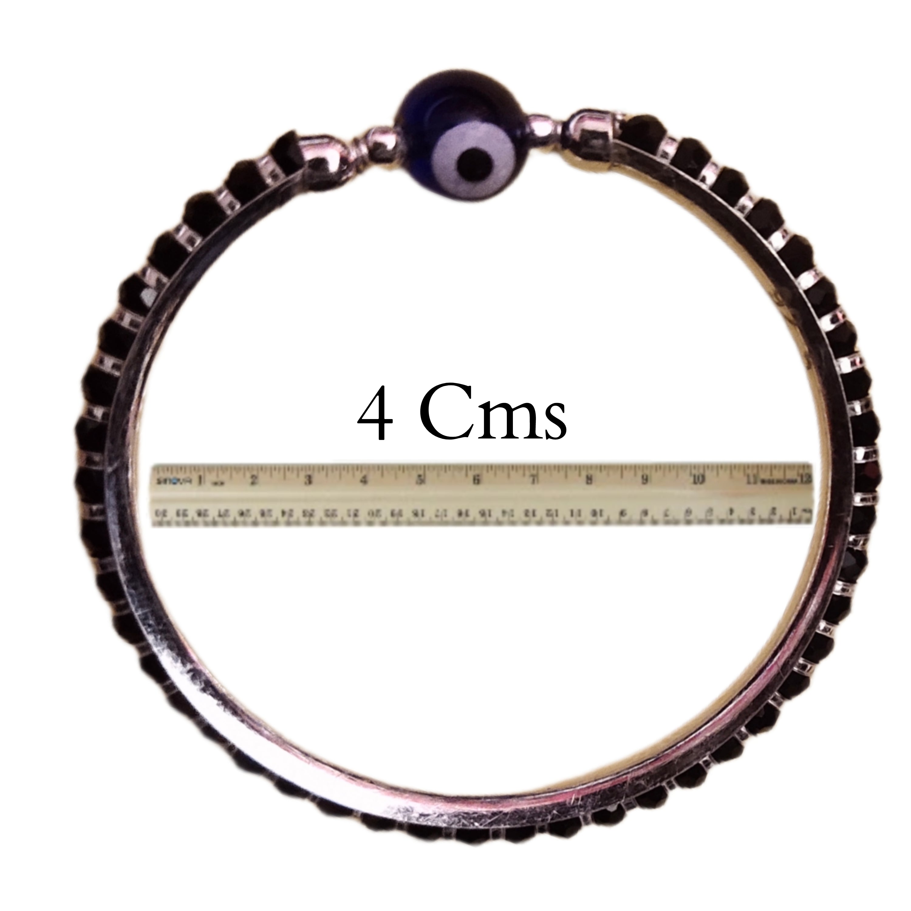 925 Sterling Silver Nazariya Kada with Evil Eye - Baby Protection Bracelet (0-24 Months)