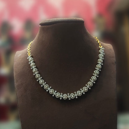 "Dazzle and Bloom: Elevate Your Floral Party Attire with Asp Fashion Jewellery's American Diamond Necklace & Earring Set!"