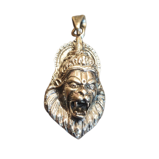 "The Majestic Lord Narasimha: A Sterling Silver Pendant to Embrace Your Devotion"