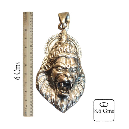 "The Majestic Lord Narasimha: A Sterling Silver Pendant to Embrace Your Devotion"