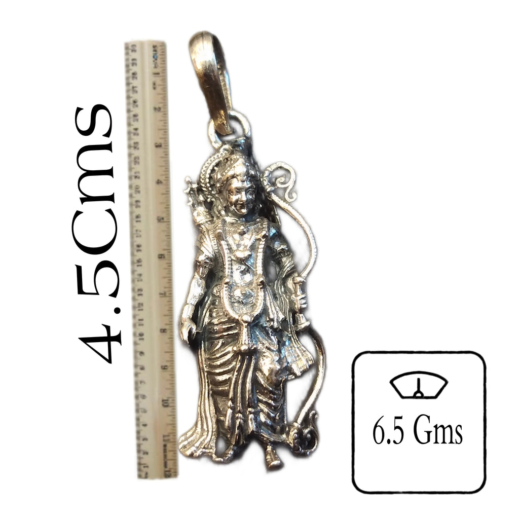 Lord Shree Ram Sterling Silver Pendant - Divine Hindu Religious Jewelry