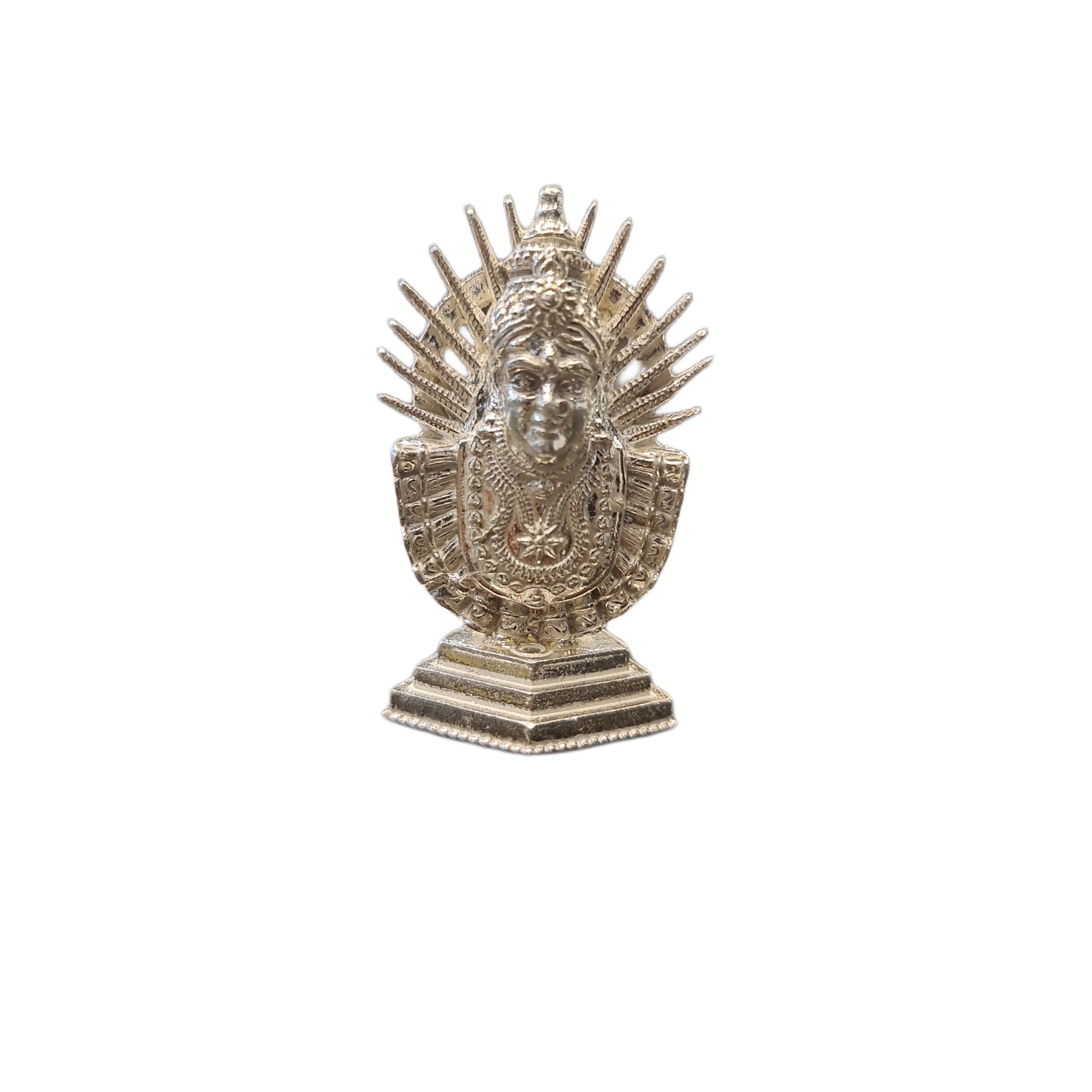 Pure Silver Renuka Yellama Idol - Handcrafted Goddess Statue