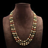 "Luxe Elegance: Three Layers of Pearls and Precious Gemstones in Asp Fashion's Exquisite Necklace"