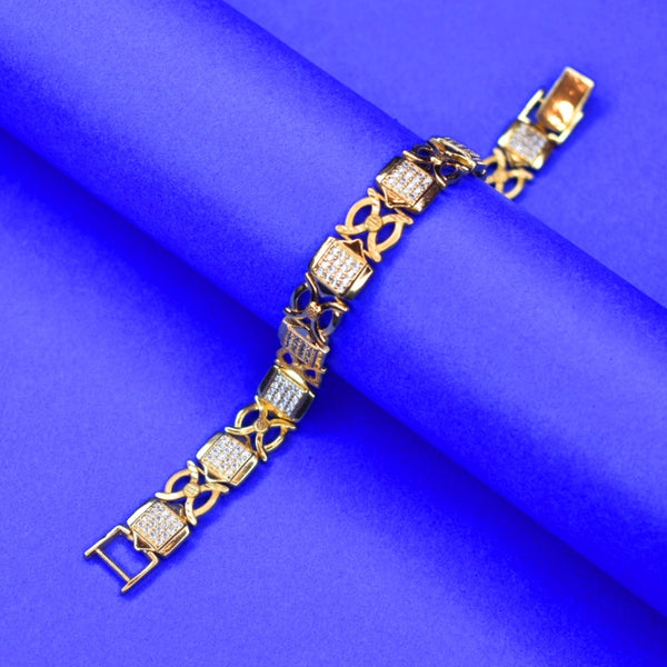 "Shine Bright Every Day: 24k Gold-Plated Daily Wear Men's Bracelet by Asp Fashion Jewelry"