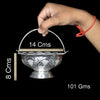 "Shine Bright: The Elegant Silver Asp Pooja Flower Basket for Your Sacred Space"