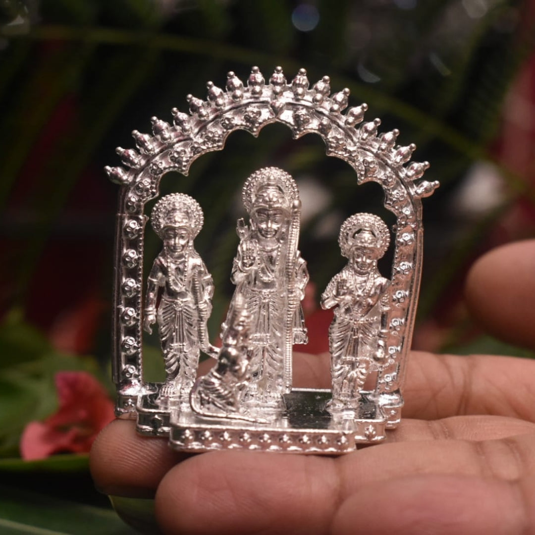 "Shining Devotion: The Pure Silver Sri Ram Darbaar Idol"