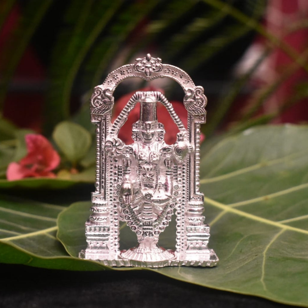 Pure Silver Venkateshwara Swamy Idol - Handcrafted Tirupati Balaji Statue