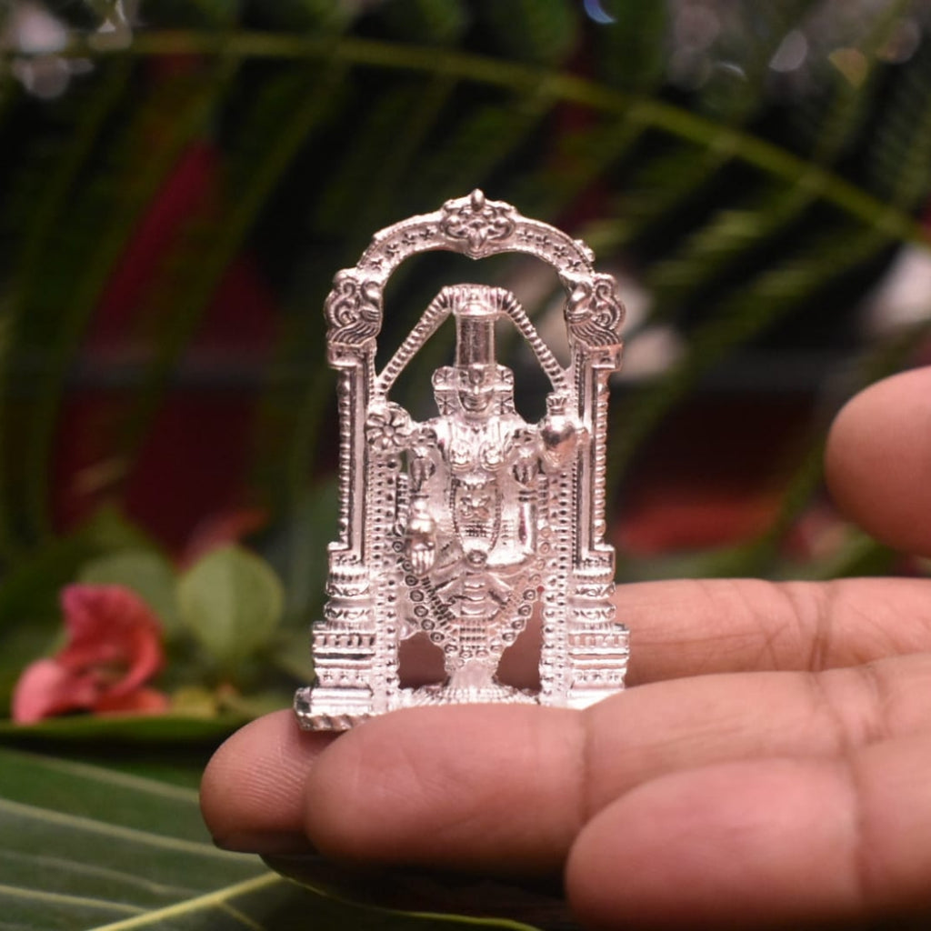 Pure Silver Venkateshwara Swamy Idol - Handcrafted Tirupati Balaji Statue
