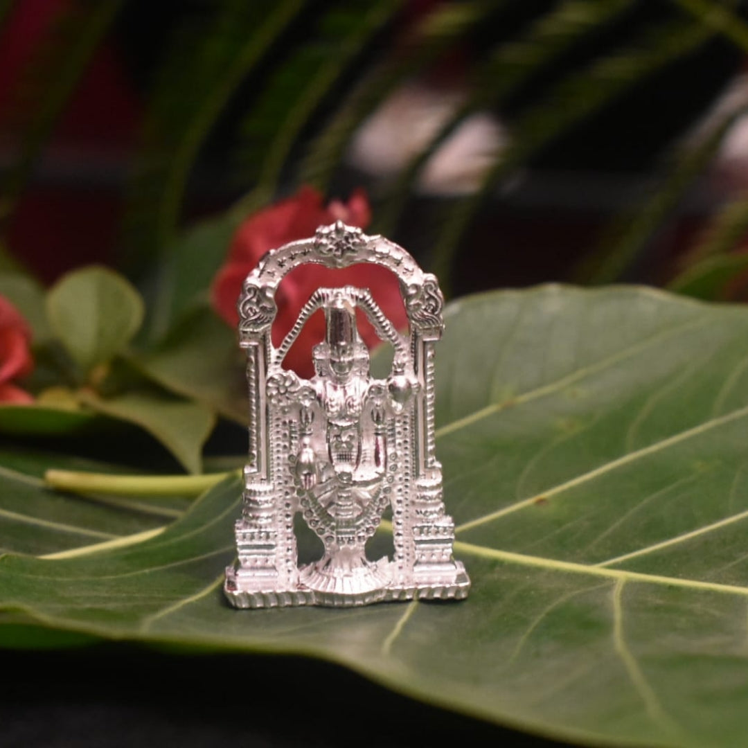 Pure Silver Venkateshwara Swami Idol - Handcrafted Tirupati Balaji Statue