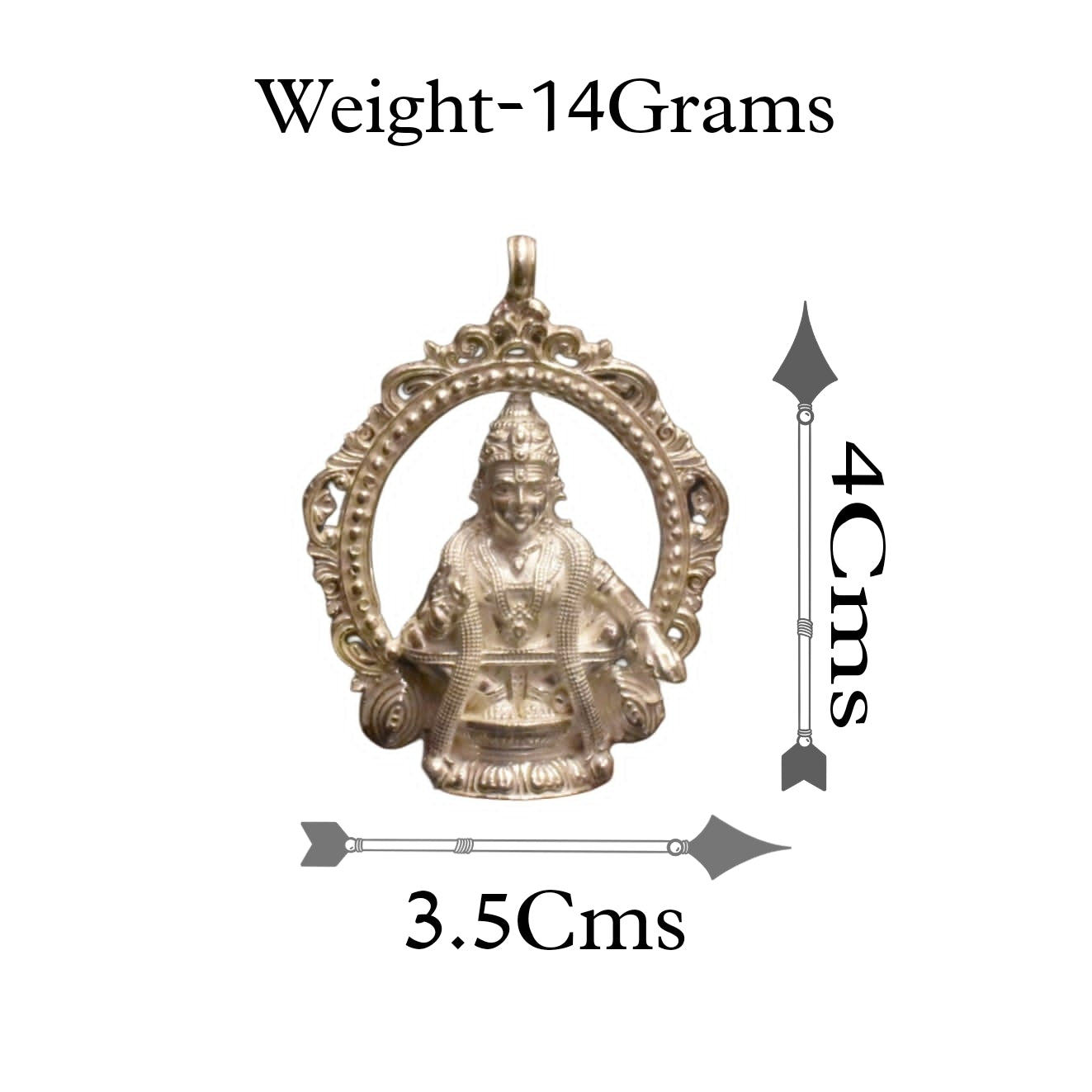 Asp Pure Silver Ayyappa Swami Locket