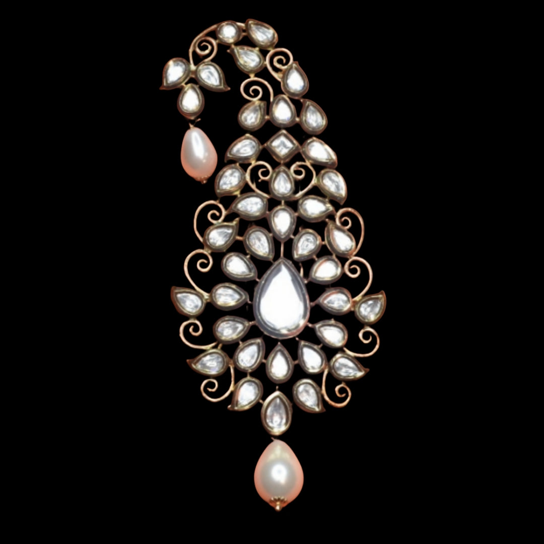 Asp Kundan Kalangi for Groom - Premium 24K Gold Plated Turban Accessory 10.5cm