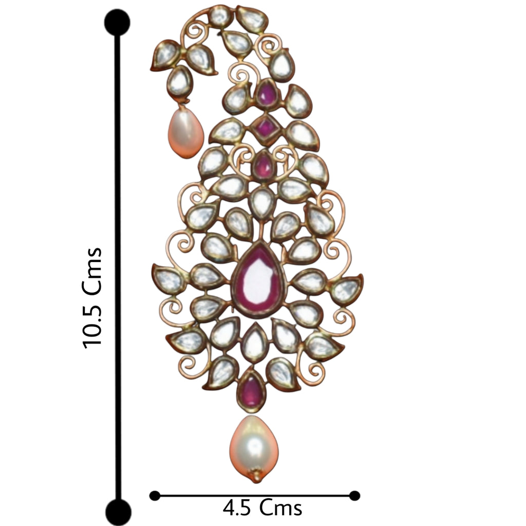 Asp Kundan Kalangi for Groom - Premium 24K Gold Plated Turban Accessory 10.5cm