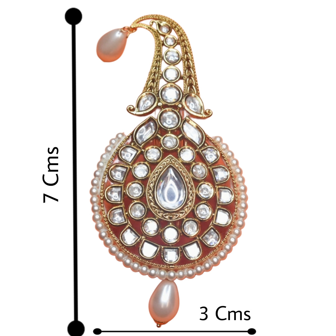 Stunning Asp Mayur Peacock Kundan Kalangi for Groom - 24K Gold Plated Wedding Accessory