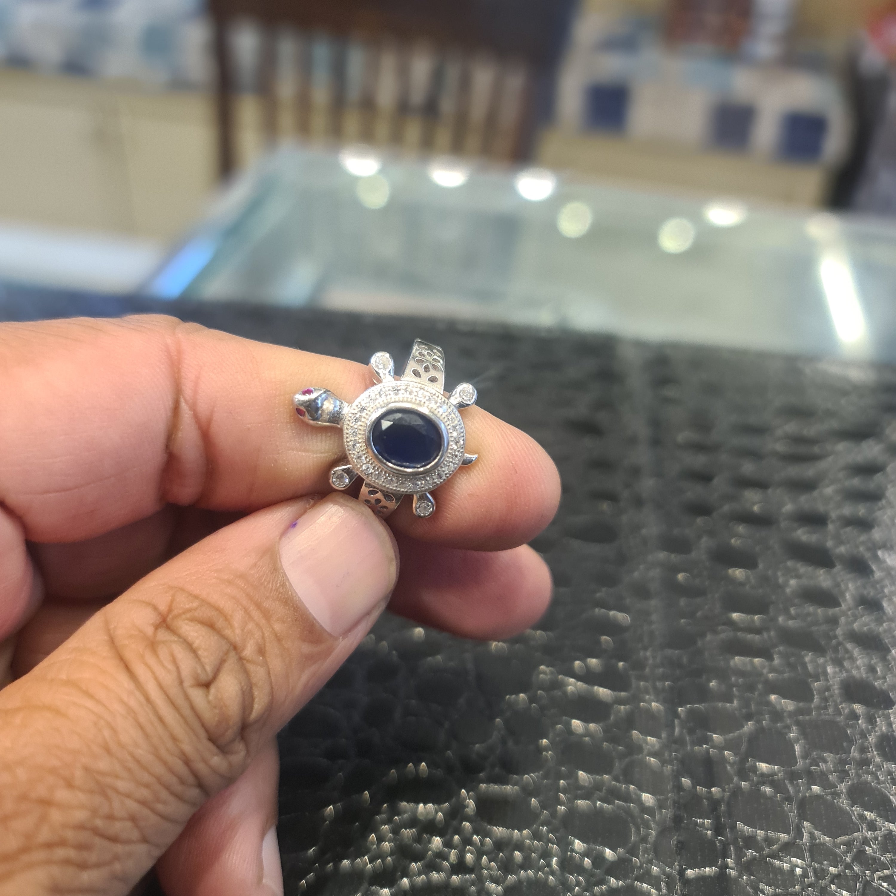 92.5 Sterling Silver Tortoise Ring for Men - Symbol of Wisdom & Prosperity