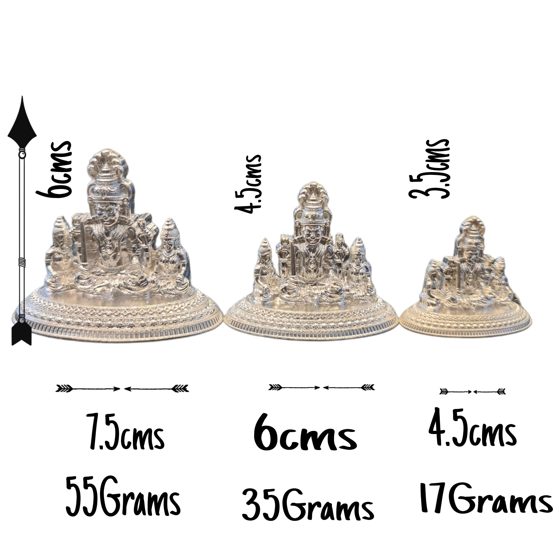 Pure Silver Mallanna Swami Idol - Handcrafted Hindu Deity Statue