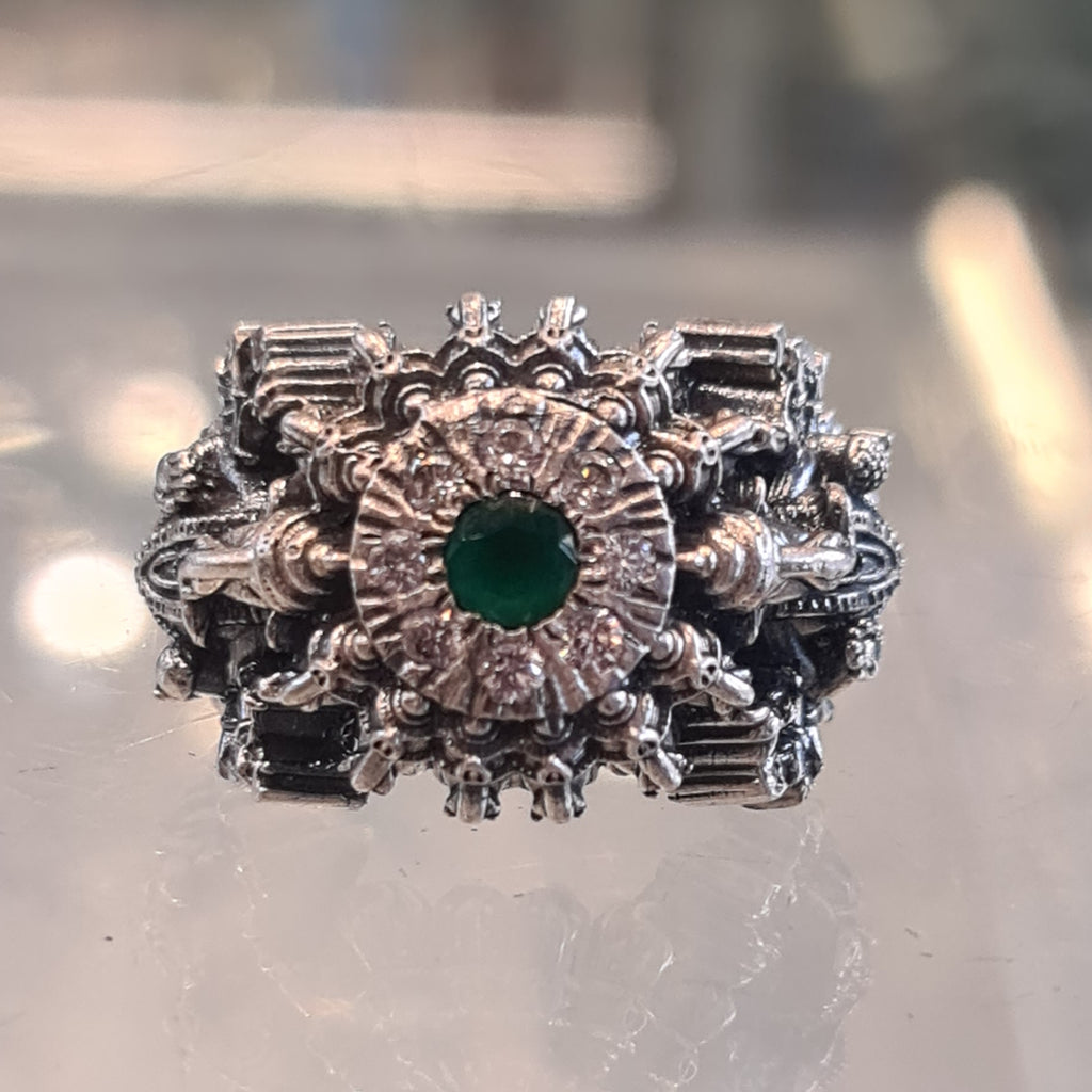 Gleaming Grace: The Stunning 92.5 Silver Ganpati Ring