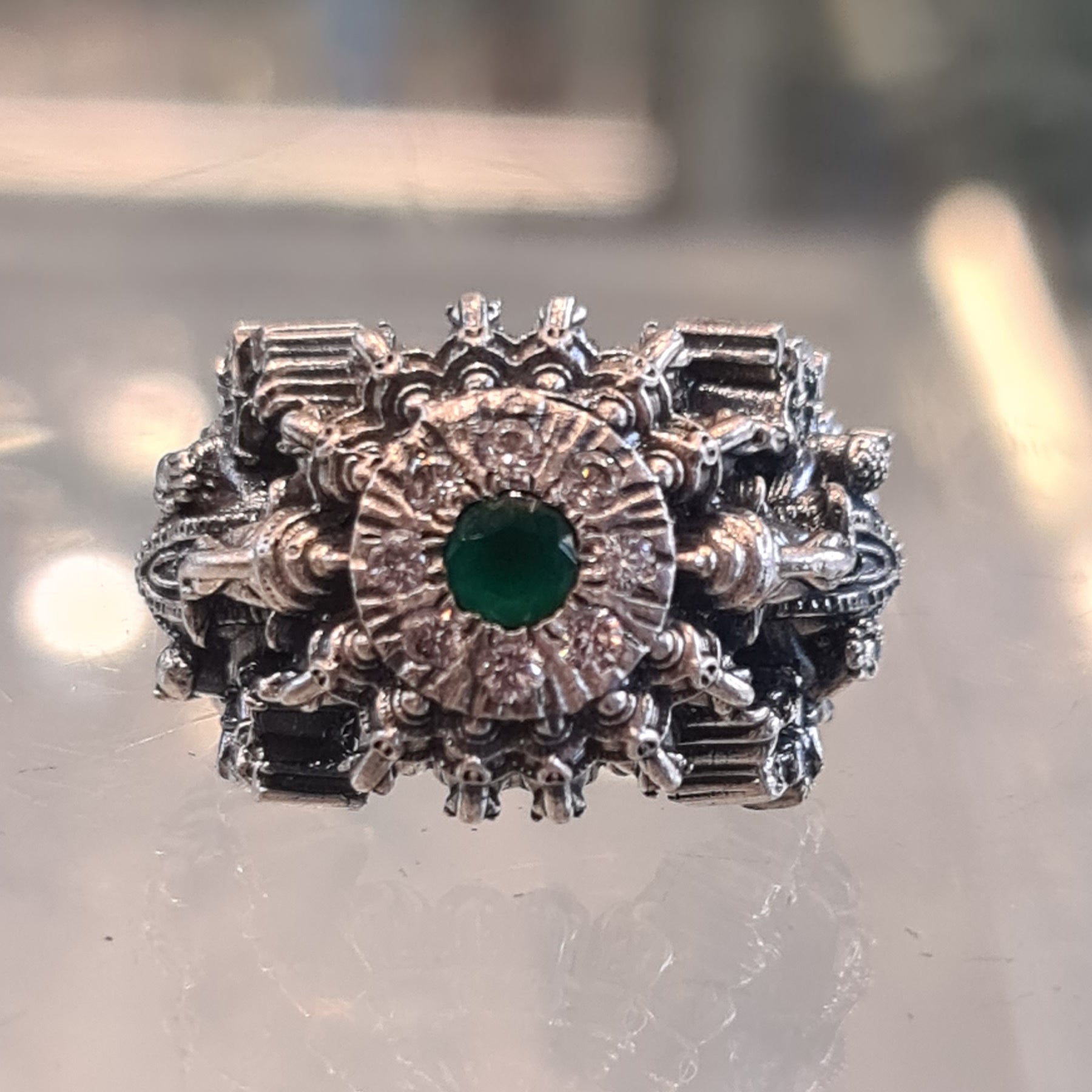 Gleaming Grace: The Stunning 92.5 Silver Ganpati Ring