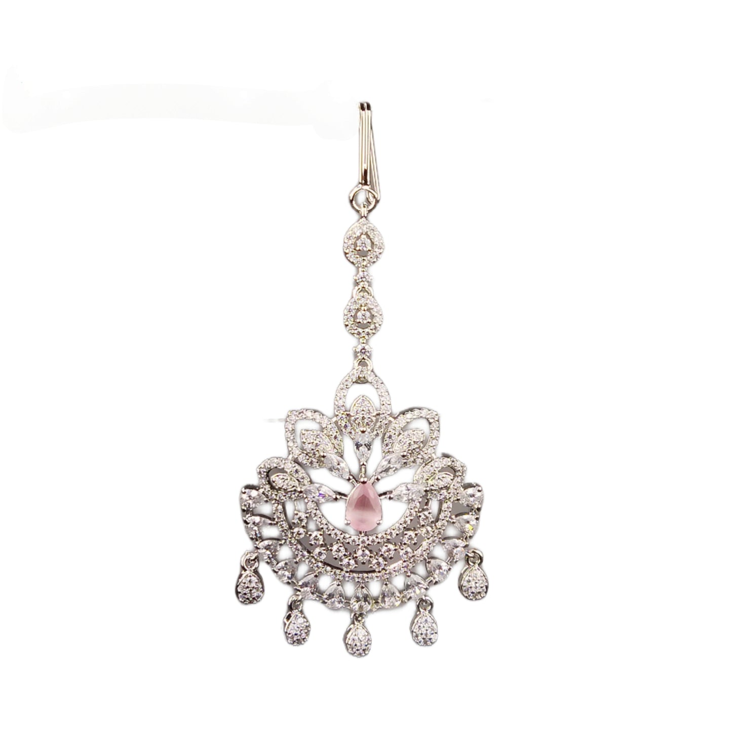 White Rhodium Plated Maang Teeka By Asp Fashion Jewellery