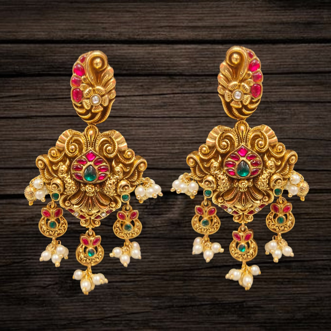 Antique Nagas Kanti Necklace Set | Kundan Peacock Design Jewellery