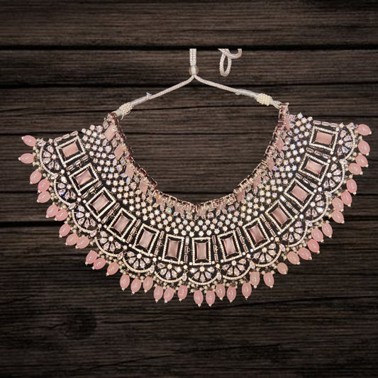Pink American Diamonds Choker Set By Asp Fashion Jewellery
