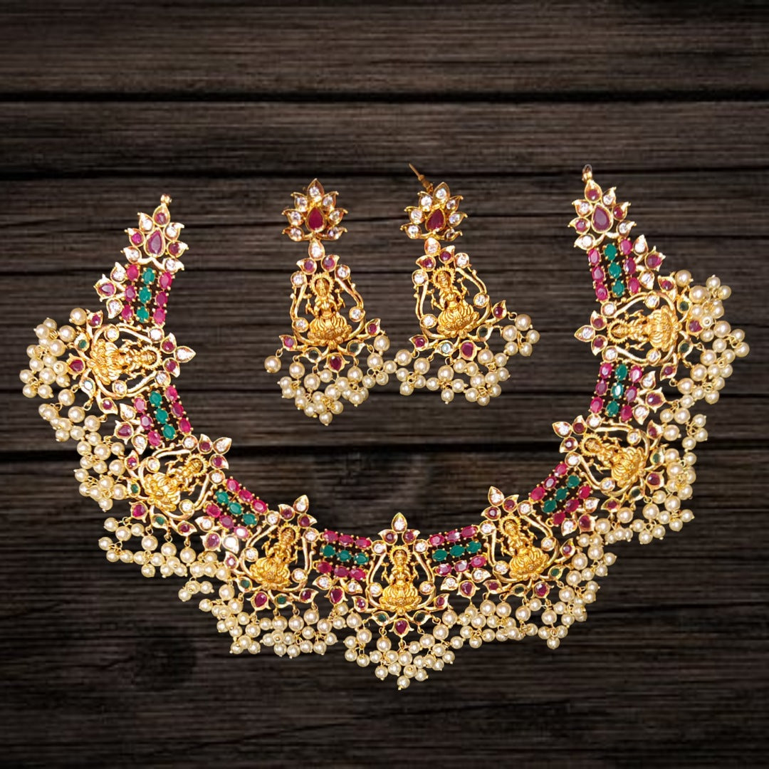 Laxmi Devi Guttapussalu Necklace Set By Asp Fashion Jewellery