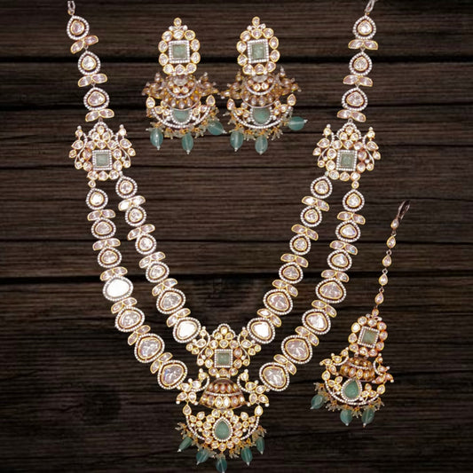 Double Layer Polki Moissanite Kundan Necklace Set By Asp Fashion Jewellery