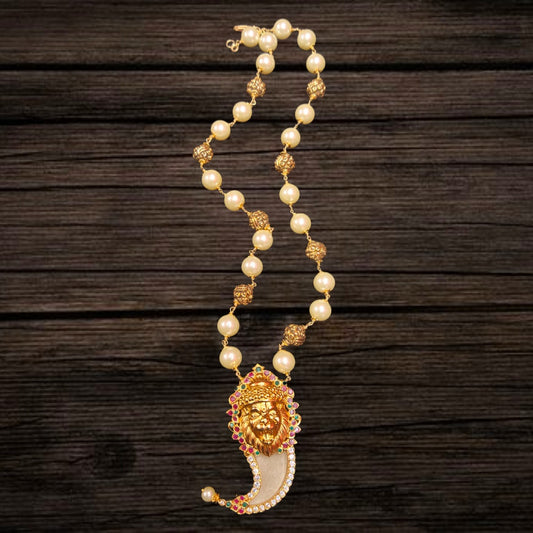 Simha Puligoru Locket With Pearl Necklace By Asp Fashion Jewellery