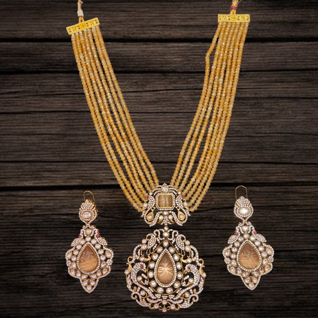 Victorian Polki Diamond Necklace Set By Asp Fashion Jewellery