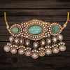 Turquoise & Kundan Victorian Choker Set By Asp Fashion Jewellery