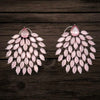Victorian Leaf Chandelier Earrings | American Diamond | Pink, Green, White & Multicolour