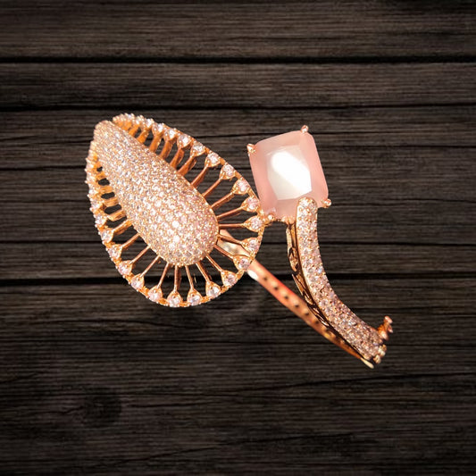 Pink Stone Rose Gold Bangle Style Bracelet By Asp Fashion Jewellery